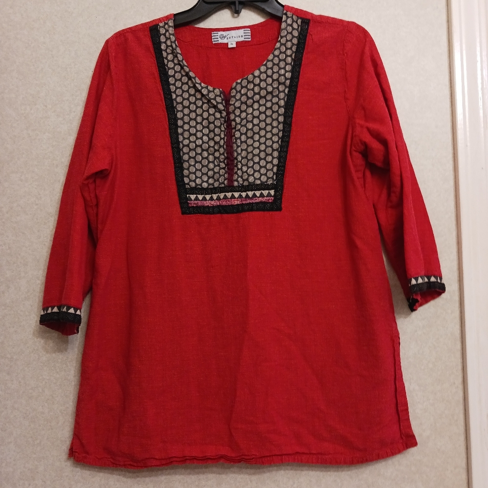 Westside Orange and black blouse